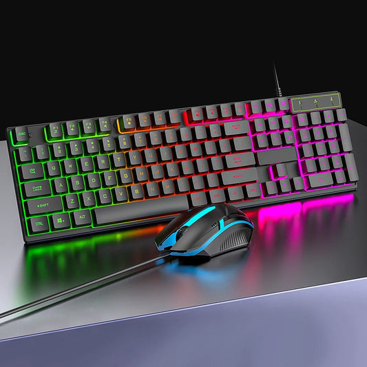 COUSO Venta al por mayor Teclado de jugador personalizado Teclado retroiluminado RGB Teclado mecánico ratón Juegos de ordenador Teclado y ratón Combos
