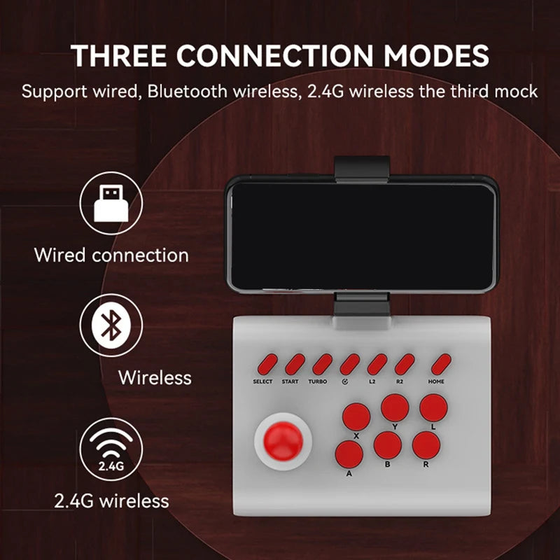 Controlador de palanca de juego inalámbrico con cable de 2,4G, consola Arcade, interruptor de palanca de juego de lucha basculante, accesorios para Ps4 y PS3-B