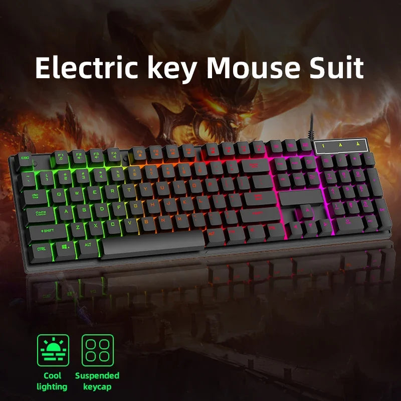 COUSO Venta al por mayor Teclado de jugador personalizado Teclado retroiluminado RGB Teclado mecánico ratón Juegos de ordenador Teclado y ratón Combos