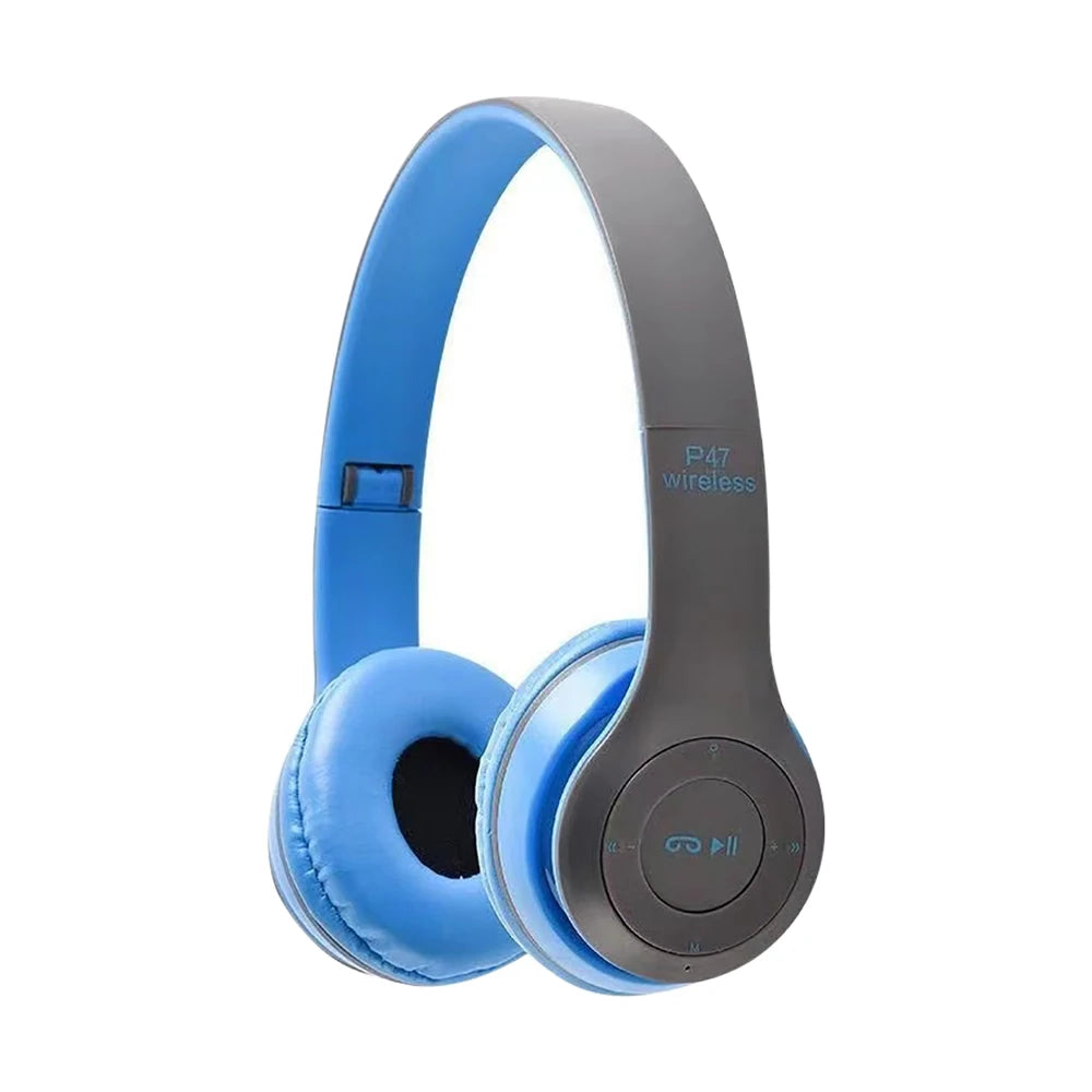Auriculares inalámbricos tereo P47 5,0, auriculares compatibles con Bluetooth con micrófono, memoria, tarjeta TF, auriculares FM para llamadas y teléfonos inteligentes